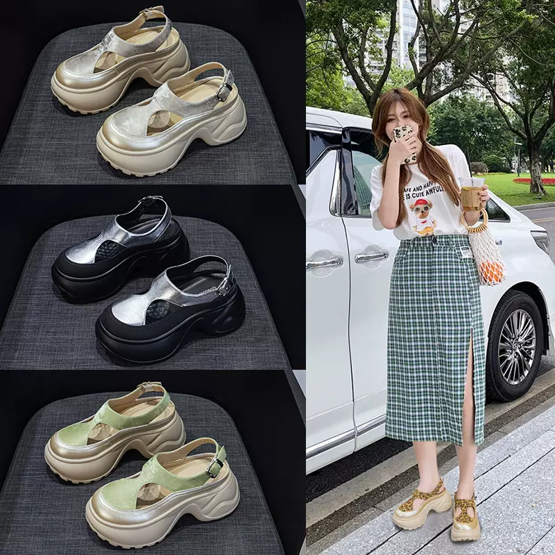 小个子厚底包头罗马凉鞋女2026夏季新款网红爆版休闲时尚百搭凉鞋