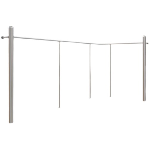 Clothing store display rack, floor-mounted stainless steel large tube wall hanger, women's clothing store shelf display props, rack