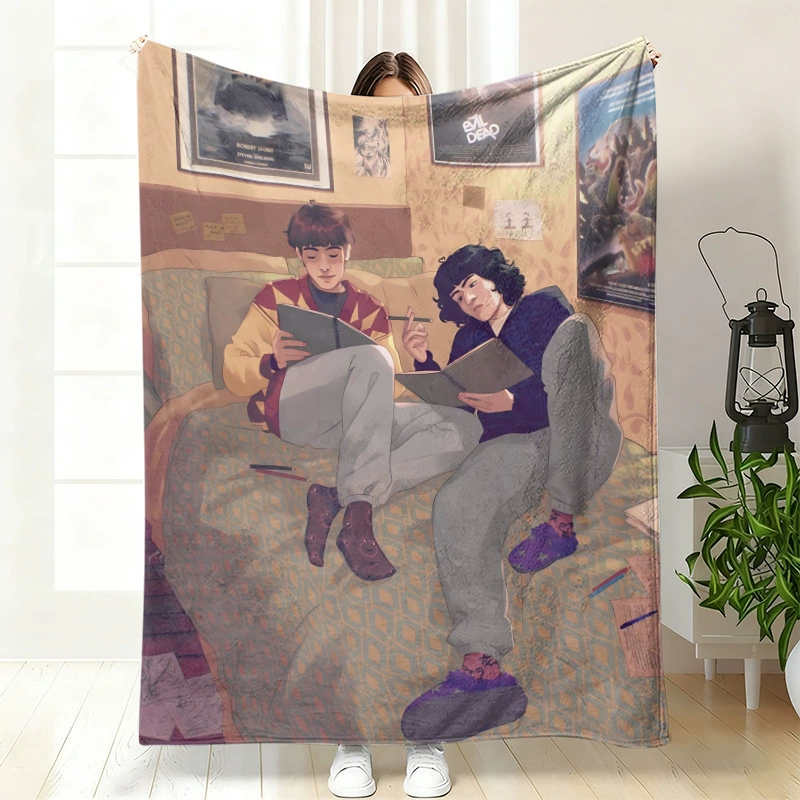 Плюшевая флисовая плед-одеяло BylerCP (в стиле Stranger Things), мягкий для отдыха, 70×100–150×200 см