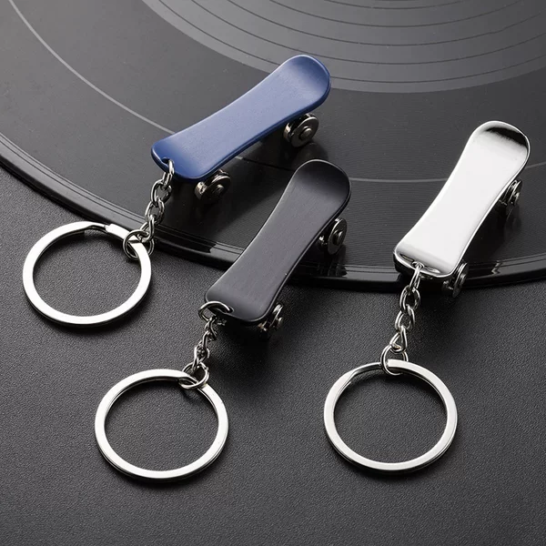 Creative Metal Skateboard Keychain Internet Celebrity Small Gift Scooter Keychain Keychain Laser Logo