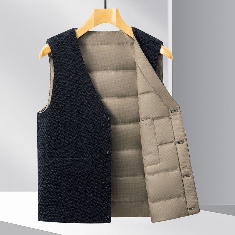 Woolen down Vest Men's V-Neck Middle-Aged Thickeneded Inner Wear Thermal Vest Casual Suit Vest Dropshipping Woolen down Vest Men's V-Neck Middle-Aged Thickeneded Inner Wear Thermal Vest Casual Suit Vest Dropshipping