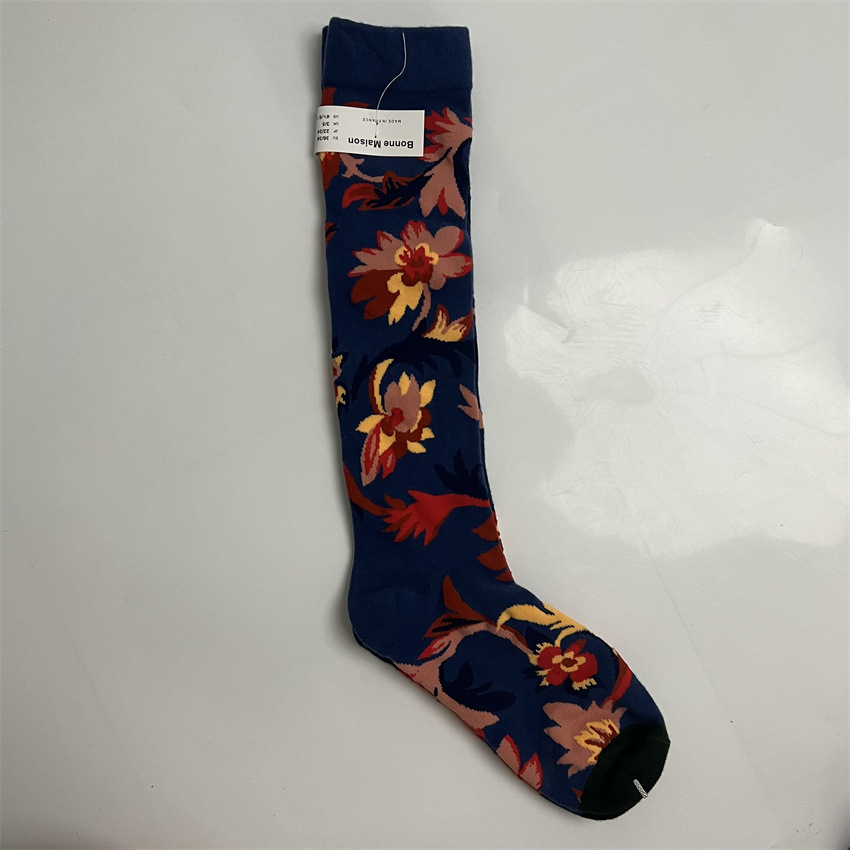Calzini lunghi Happy Socks in cotone con motivo astratto artistico intrecciato, alti fino al ginocchio, autunno inverno, BOONE MAISON, 2025d, francesi_voghion.com
