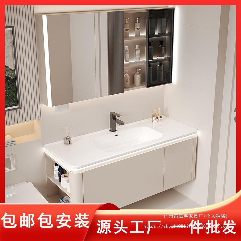 Ceramic One-piece Basin Cream Air Bathroom Cabinet Combination Cyber Celebrity Rounded Rounded Wash Table Wash Sink Washbasin Toilet