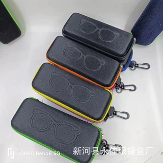 厂家批发定制新款近视镜.光学镜.眼镜盒带挂钩拉链便携式眼镜盒
