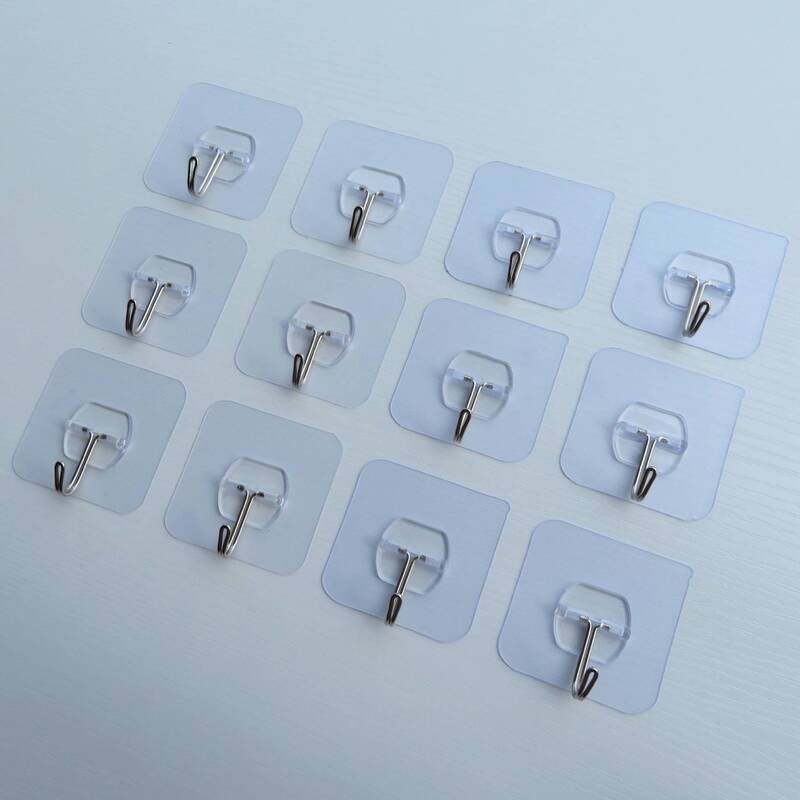 6cm high quality transparent acrylic glue strong seamless sticky hook kitchen bathroom sticky hook non-perforated hook strong paste