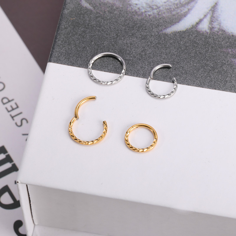 2023 New Hot Sale Stainless Steel Diamond Nose Ring Zircon Nose Ornaments Women's Elegant Fashion Split Ring Universal Ring detail image 8