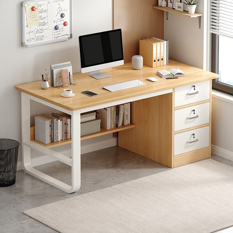Simple modern computer desk, desktop home desk, office desk with drawers, writing desk, bedroom student study desk Simple modern computer desk, desktop home desk, office desk with drawers, writing desk, bedroom student study desk