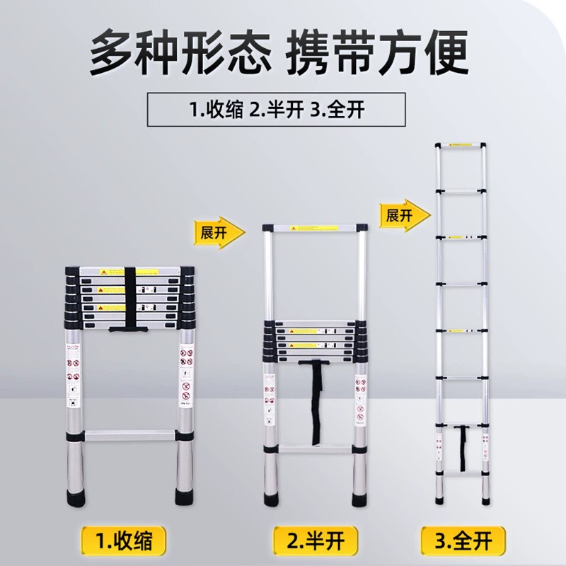 Алюминиевый сплав односторонняя телескопическая лестница для домашнего использования