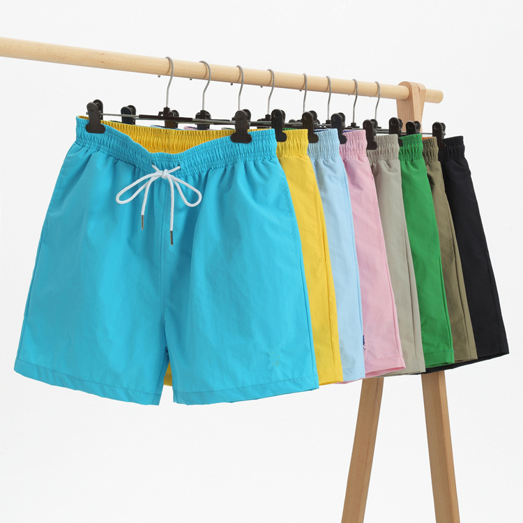 Polo Brand Men's Casual Pants, Solid Color Rl Quick-Dry Pants, Fashionable Sports Shorts, Three-Quarter Length Beach Quick-Dry Shorts