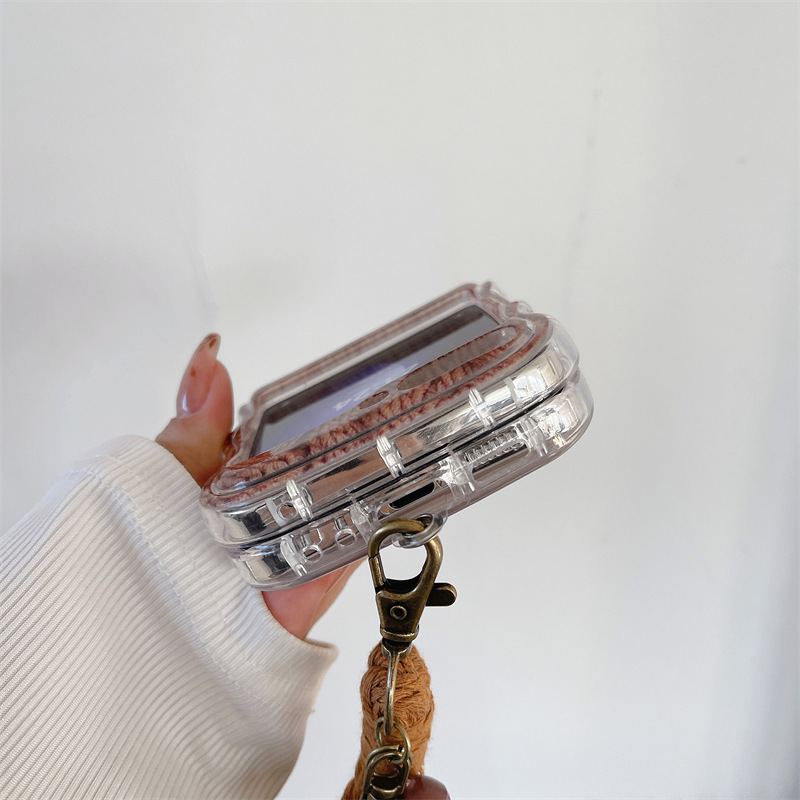 Korean style twist sweater for Samsung zflip5 folding phone case GalaxyZflip3/4 generation woven hand rope_voghion.com