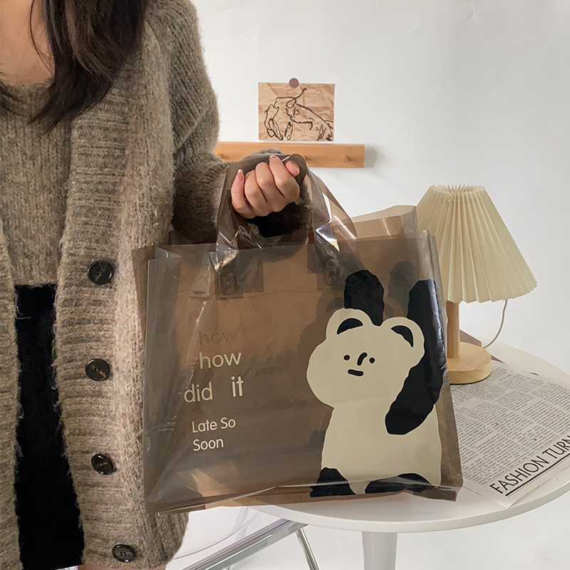 服装店透明包装塑料手提购物拎袋女装衣服用可印logo礼品袋子批发