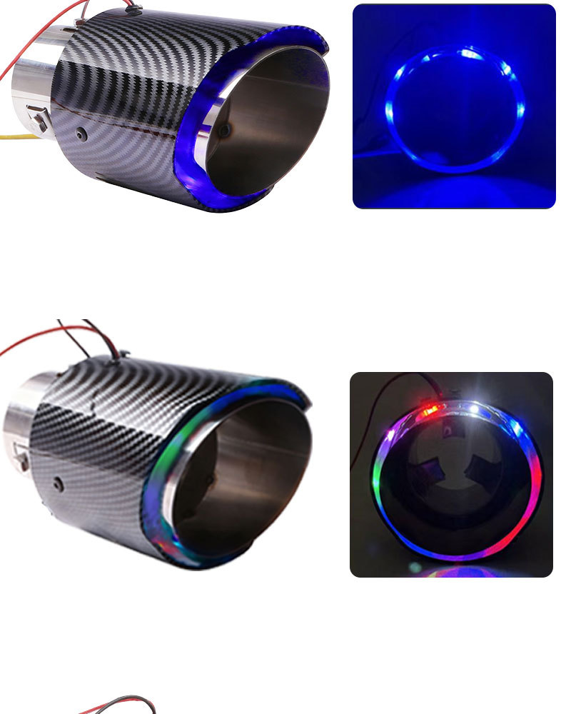 Car Modified Luminous Water Transfer Exhaust Pipe 2.5inch with Led Light Water Transfer Exhaust Pipe 63mm Water Transfer Exhaust Pipe