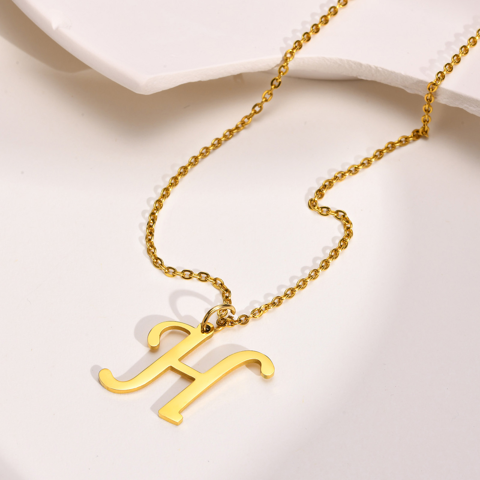 Simple Style Letter Stainless Steel Plating Necklace