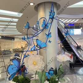 蝴蝶立体装饰商场装扮春季美陈dp点摆件创意吊饰橱窗蝴蝶道具