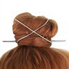 Comercio exterior nuevo irregular curva horquilla de metal europeo y americano bola cabeza Cruz metal accesorios para el cabello fábrica al por mayor