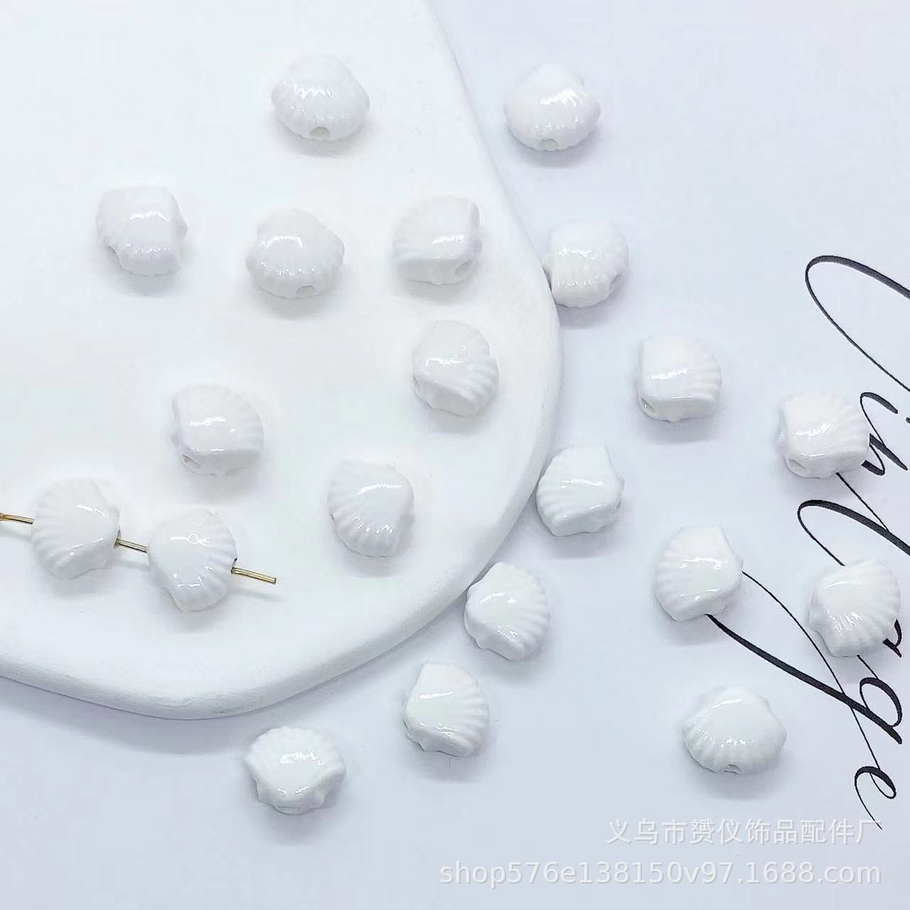 貝殻陶磁器散珠diyマカロン手作りアクセサリーブレスレットネックレス耳飾りビーズ部品材料卸売り