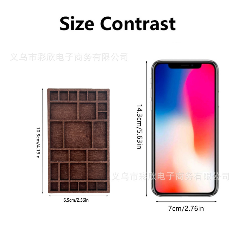 跨境木质陈列盒微型珠宝展示架收纳饰品贝壳宝石创意收藏展示摆件|undefined