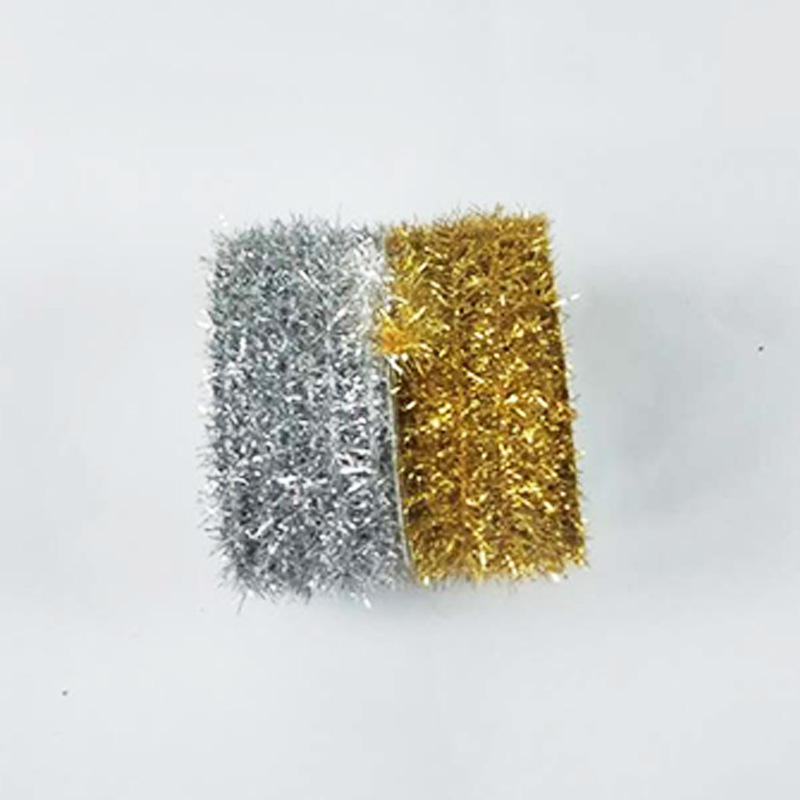 Fábrica al por mayor Hilados de vidrio de colores tira de lana actividad sitio diseño cuerda decorativa árbol de Navidad boda habitación colorida tira decorativa