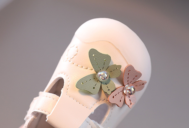 Baby Single 0-1-2 Jahre altes Leder Prinzessin Mädchen koreanische weiche Sohle Kinder Frühling und Herbst Blumenschuhe_voghion.com