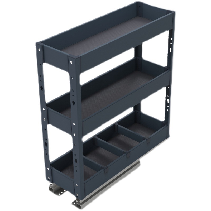 Gabinete de cocina tipo cajón gabinete superficial condimento cesta espacio de acero inoxidable aleación de aluminio condimento cesta inferior