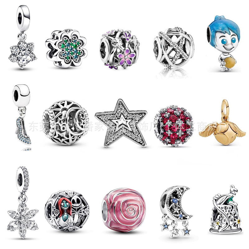 Pandora-style bead series: beaded pentagram, moon, high-heeled shoe, snowflake DIY pendants, bracelet, shoe charms, beads Pandora-style bead series: beaded pentagram, moon, high-heeled shoe, snowflake DIY pendants, bracelet, shoe charms, beads