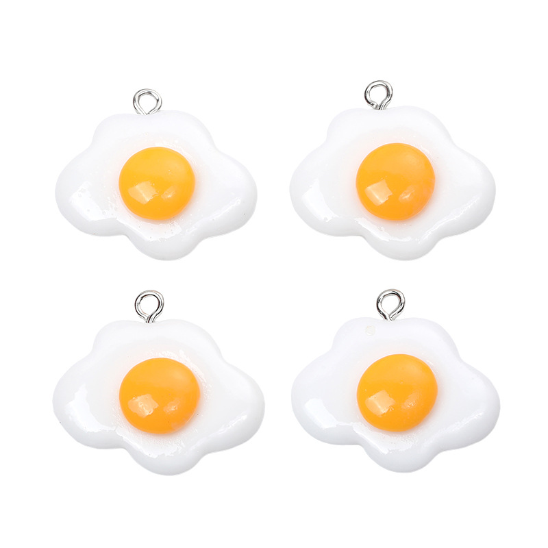 DIY Wholesale Resin Jewelry Accessories Poached Egg Food Pendant Cross-Border Hot Sale Factory Direct Sale A800680