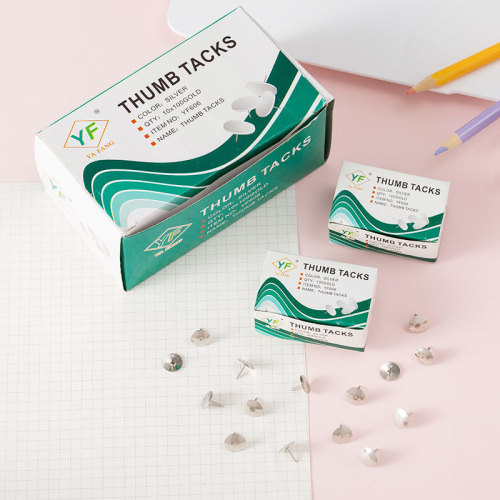 Office stationery boxed thumbtacks, nickel-plated thumbtacks, imitation gold thumbtacks, large-head nails, drawing board nails, cork nails, color nails