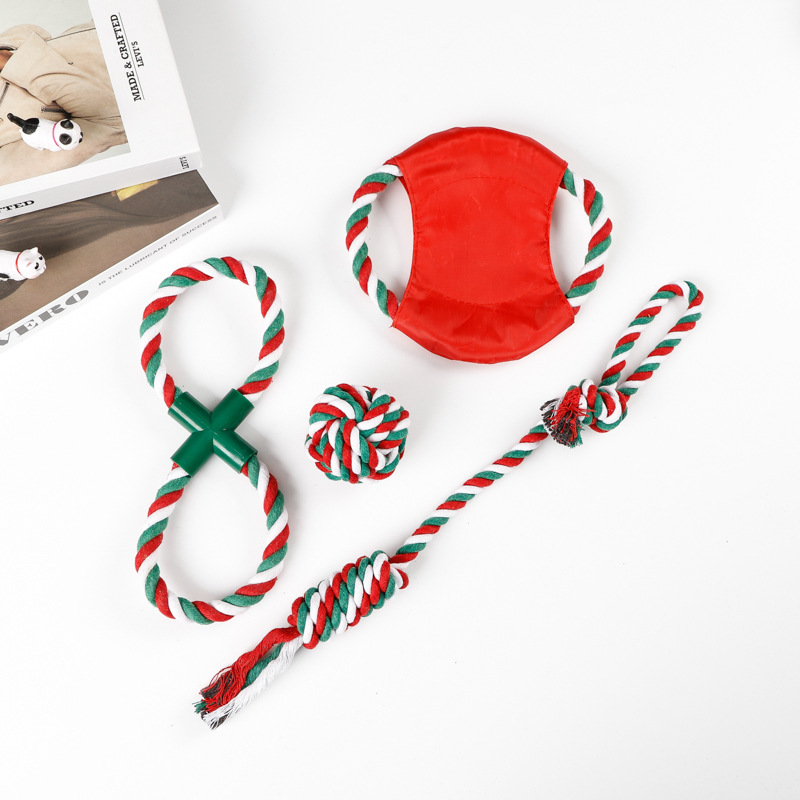 50g Weight Pet Toys Type Of Pet Supplies Cute Cotton Rope Christmas Infinite Twist Pet Toys