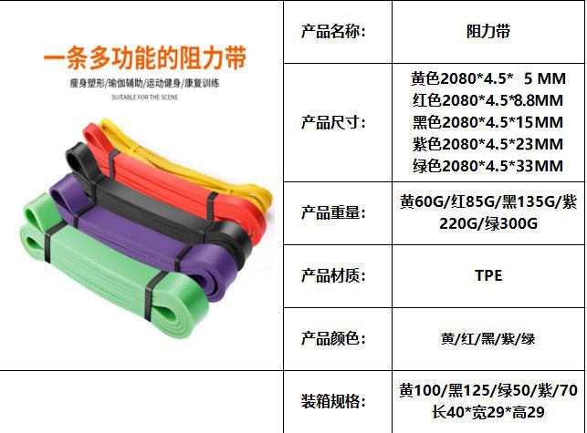 Elastic fitness band men's resistance band strength training rubber band tension rope chest muscle pull-up assist strengthening belt
