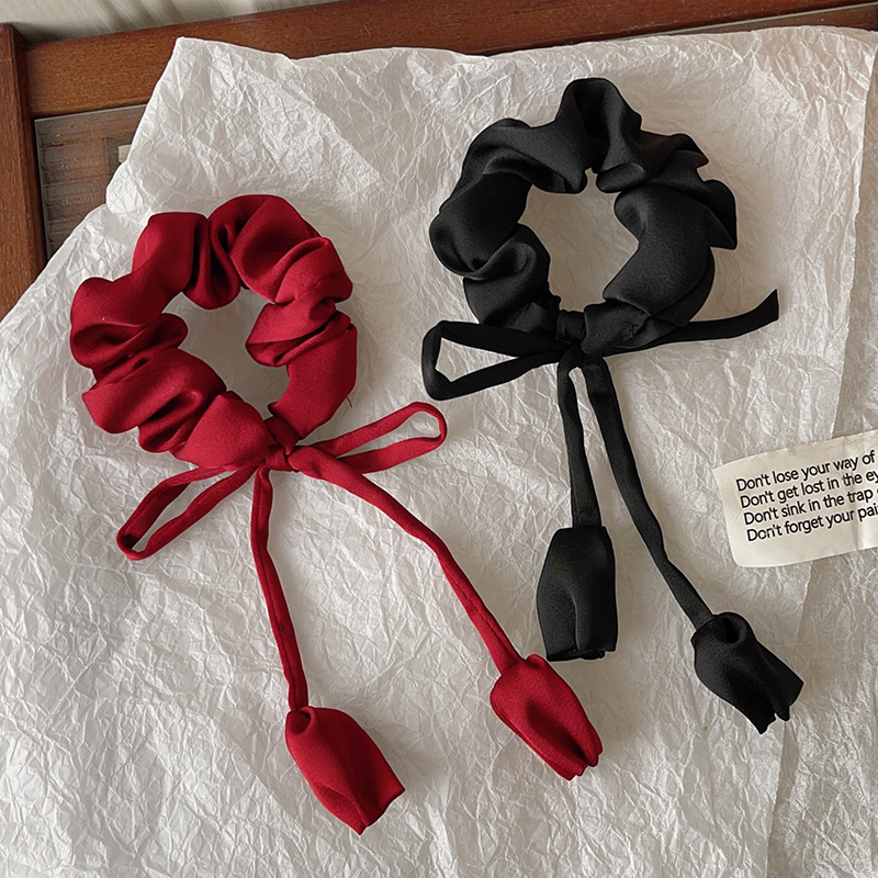 11g Weight Hair Tie Hair Accessories Type 1 Piece Quantity Holiday, Daily Occasion Solid Color, Flower Pattern Women's Gender Sweet, Simple Style Style Women's Sweet Simple Style Solid Color Flower Cloth Hair Tie 6