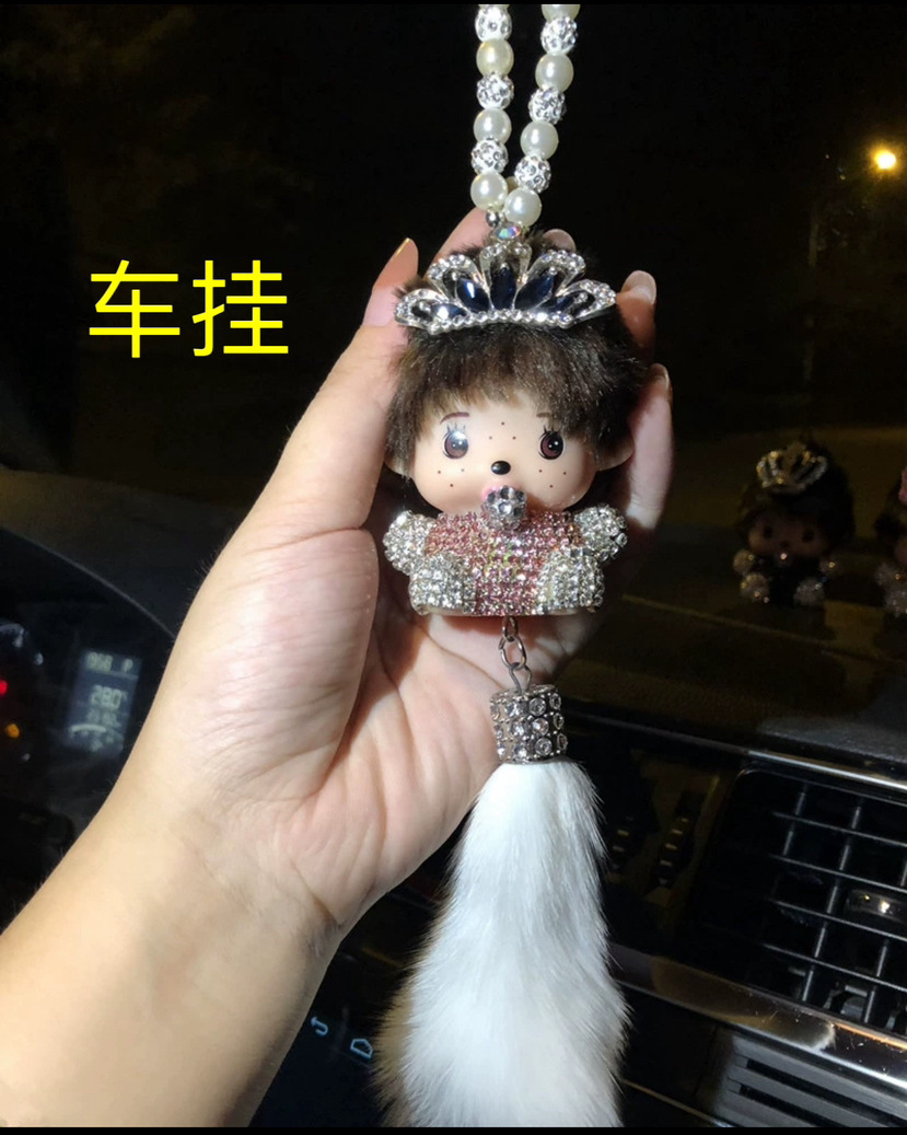 Adornos de coche accesorios de coche lindo creativo dibujos animados suministros de coche decoración femenina plástico belleza noche pensamiento