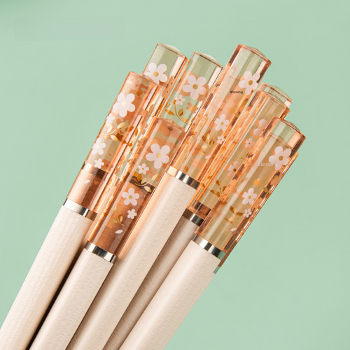 Factory Direct Shipping, Customer Full Set, Multifunctional Household Healthy Alloy Chopsticks, Anti-Slip Japanese Creative Fast Chopsticks, 5 Pair Set
