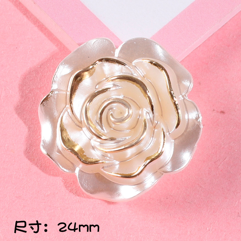 Perla grado borde dorado Borde de plata Rosa crema pegamento teléfono caso DIY material hecho a mano decoración creativa
