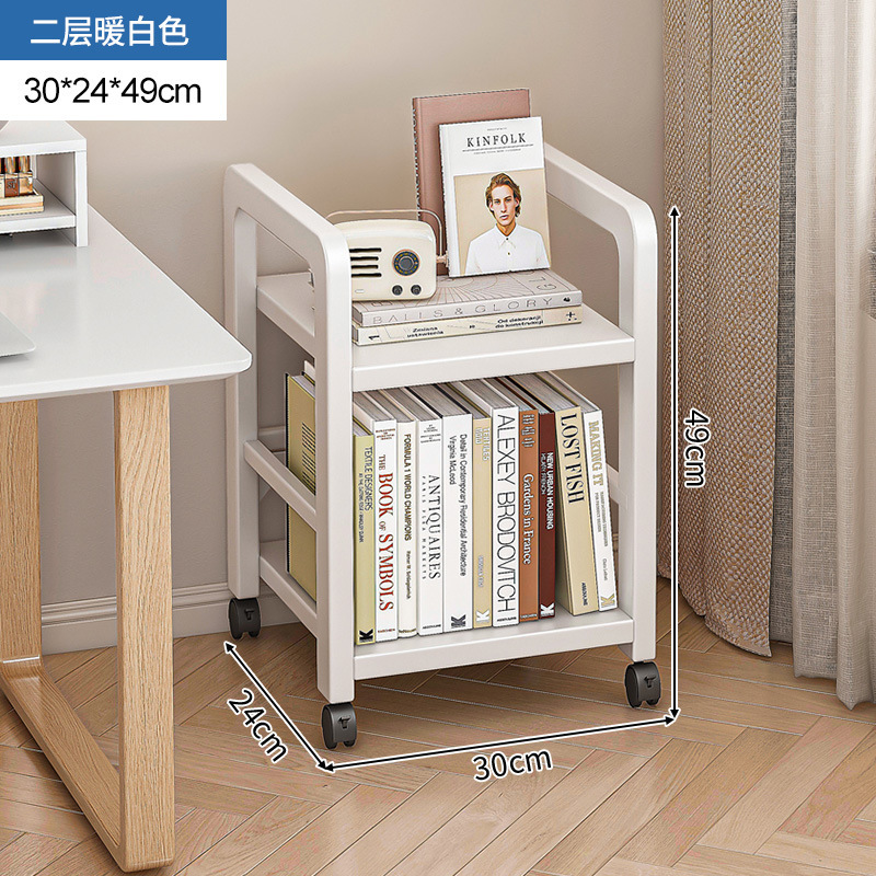 Estante de estantería de piso de múltiples capas de almacenamiento de hierro de costura estrecha estante del hogar escritorio móvil simple pequeña estantería