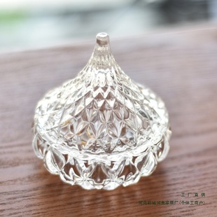 Internet Celebrity Recommends Export to Europe and the United States Diamond Small Pine Nut Water Drop Glass Sugar Jar Jewelry Box Sugar Jar Fruit Jar with Lid