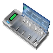 LCD智能液晶顯示屏電池充電器可充AA/AAA/9V/C/D型電池充電器