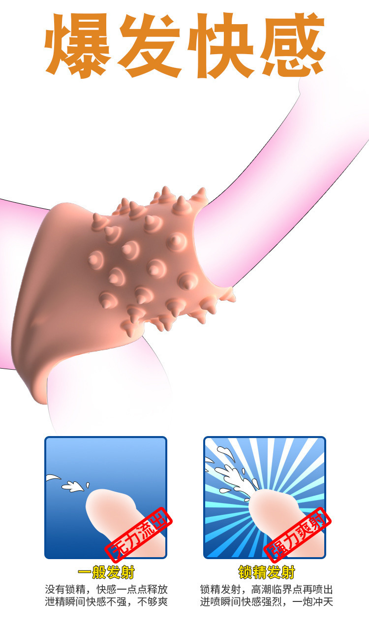 Soft TPE Penis Ring Condom with Locking Ring, Foreskin Barrier, Anti-Ejaculation Design — detail image 8