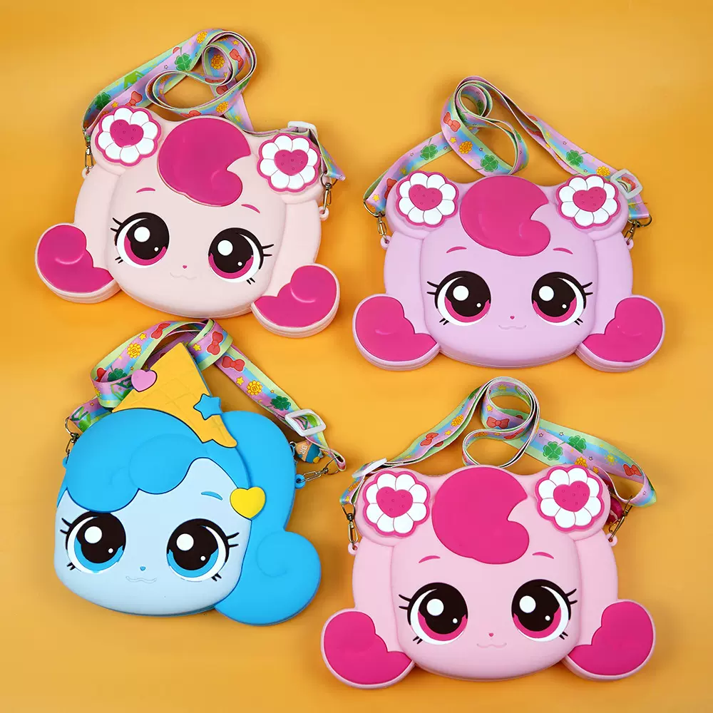 爆款创意卡通硅胶零钱包儿童斜挎包奇妙萌可手机包大容量收纳包