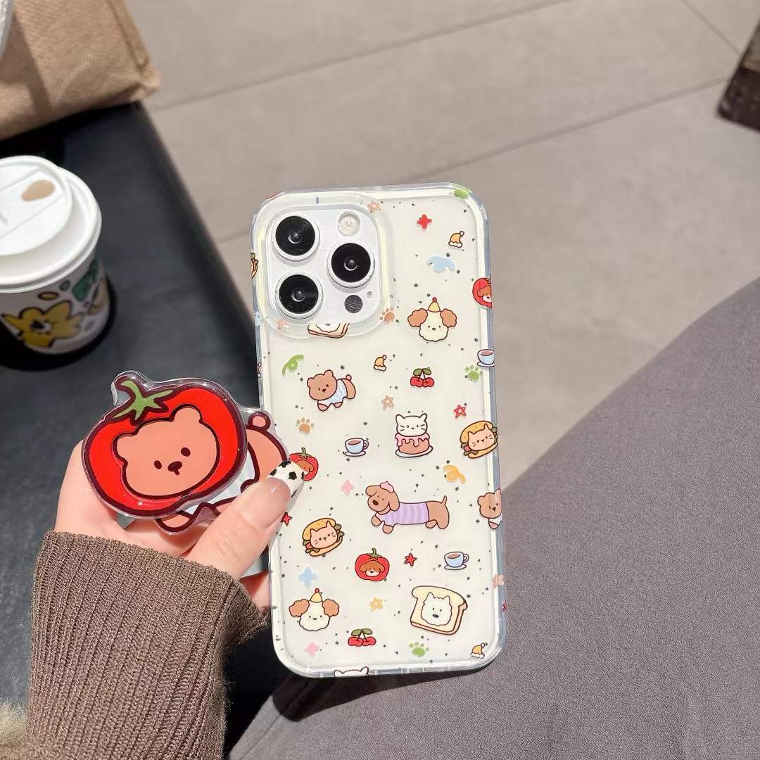 Perro de tomate lindo de dibujos animados para iphone15 soporte 16ProMax funda para teléfono móvil 14 Apple 13 femenino 16 nuevo