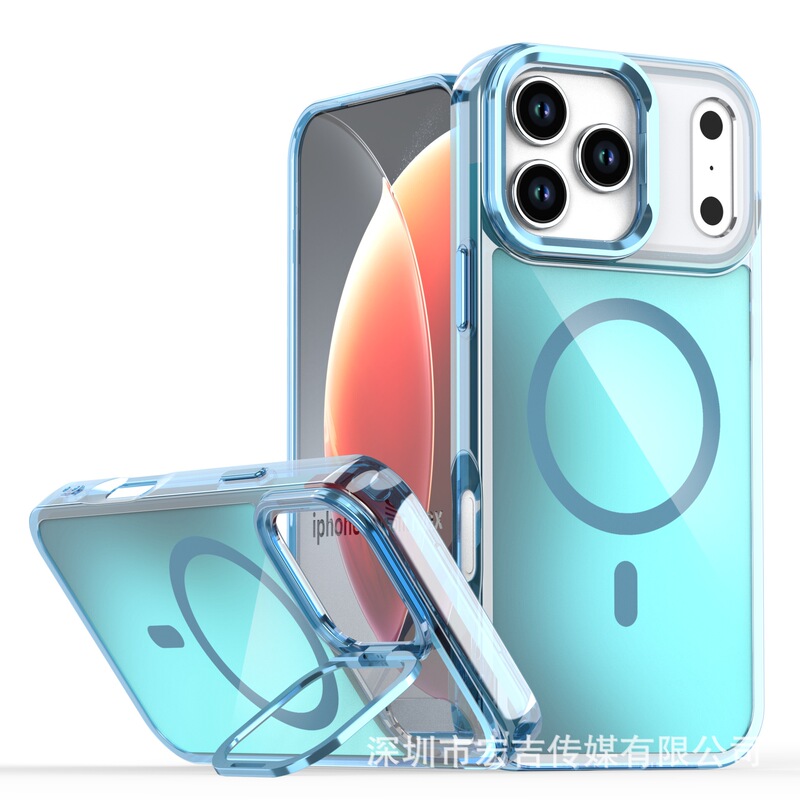 iPhone17に適した新モデル、ブライトシャドウカメレオン磁気吸着携帯電話ケース、Apple 15レンズホルダー、落下防止保護カバー|undefined