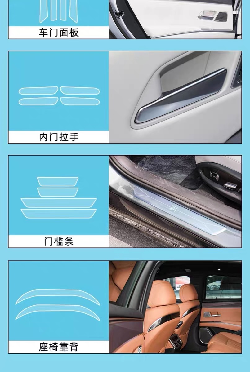 Suitable for BYD Han L: dedicated screen interior film, center console film, interior TPU film, navigation interior decoration, and car modification