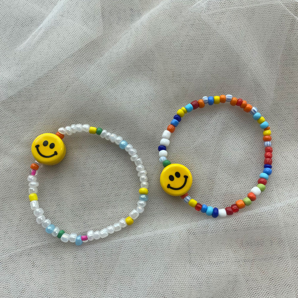 Cute Heart Shape Smiley Face Beaded Womenu0027S Bracelets