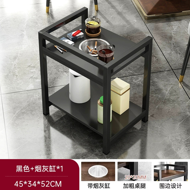 Mesa de mahjong, tabla de té, estante de té de doble capa, estante de almacenamiento especial para sala de ajedrez y tarjetas, mesa de té móvil