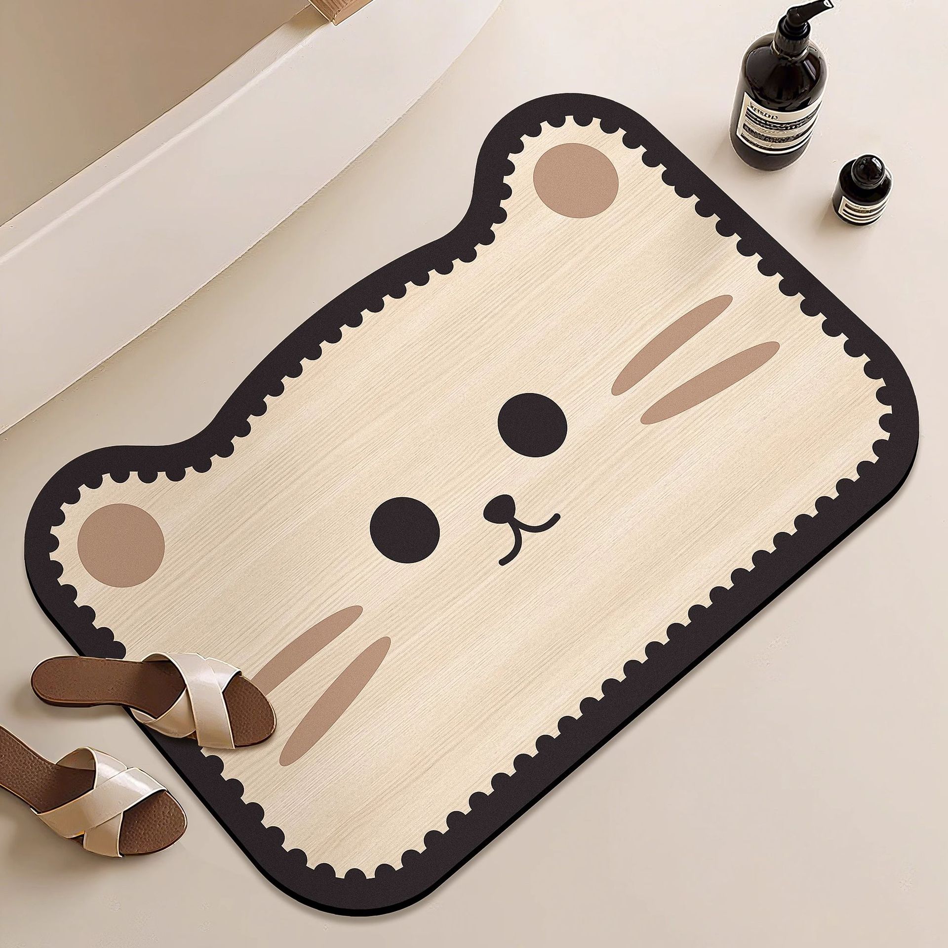 Baño de dibujos animados piso de barro de algas inodoro puerta de inodoro estera absorbente de agua sala de ducha doméstica bañera estera antideslizante