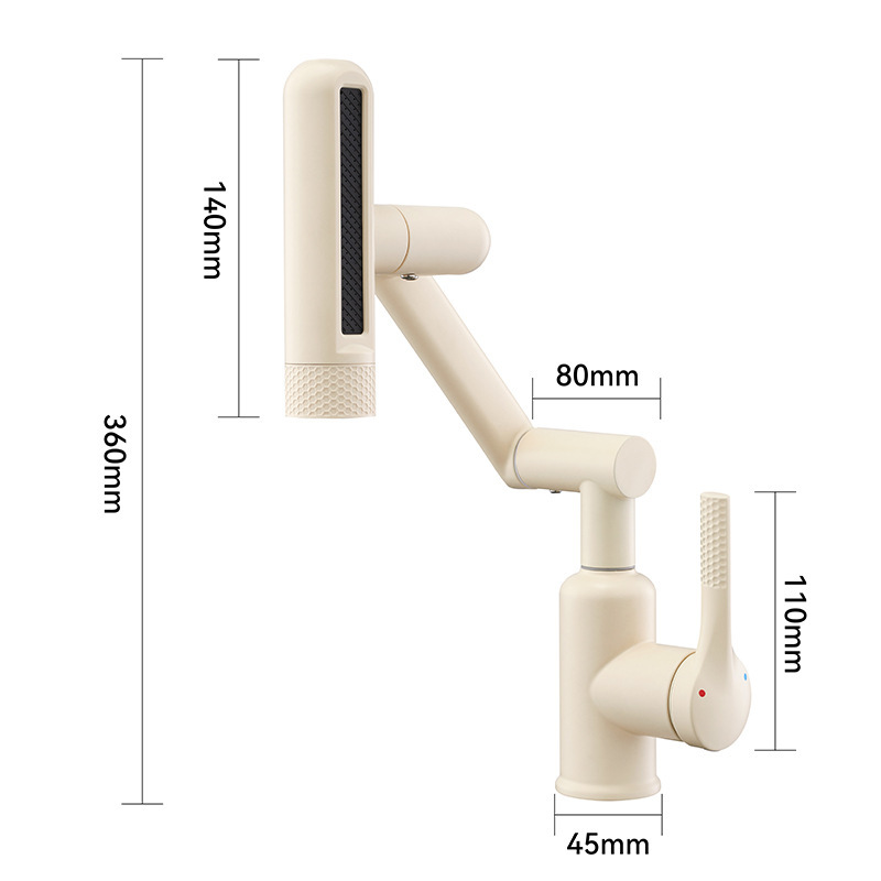 Gato afortunado de acero inoxidable brazo robótico grifo de cocina para el hogar fregadero de extracción multifuncional de cocina grifo de lavabo