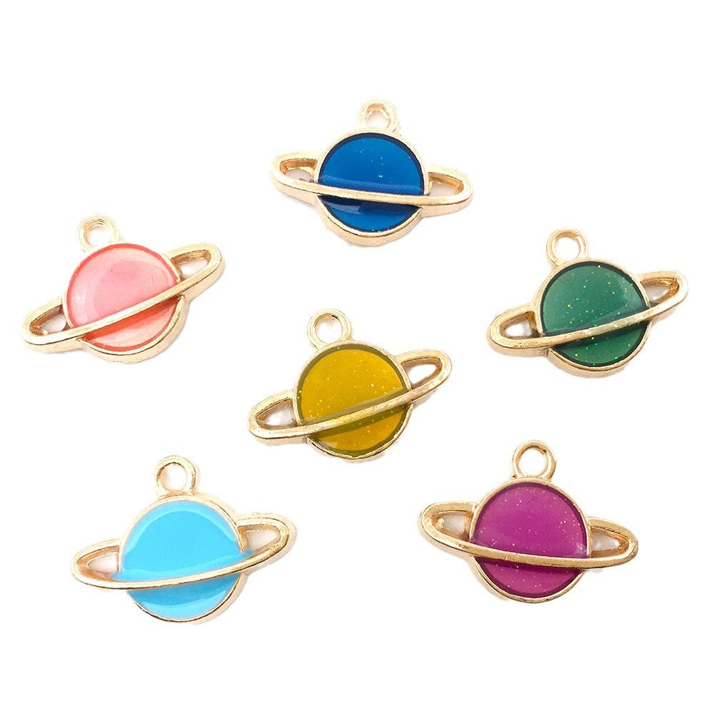 Diy accesorios de joyería coreanos gota de aleación de aceite colgante pequeño pulsera colgante brillante luna estrella globo colgante