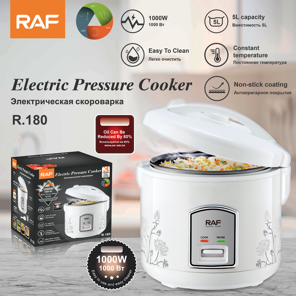 Raf European Electric Pressure Cooker Rice Cooker Household Non-Stick Pan 5L Multi-Function 24-Hour Insulated Rice Cooker