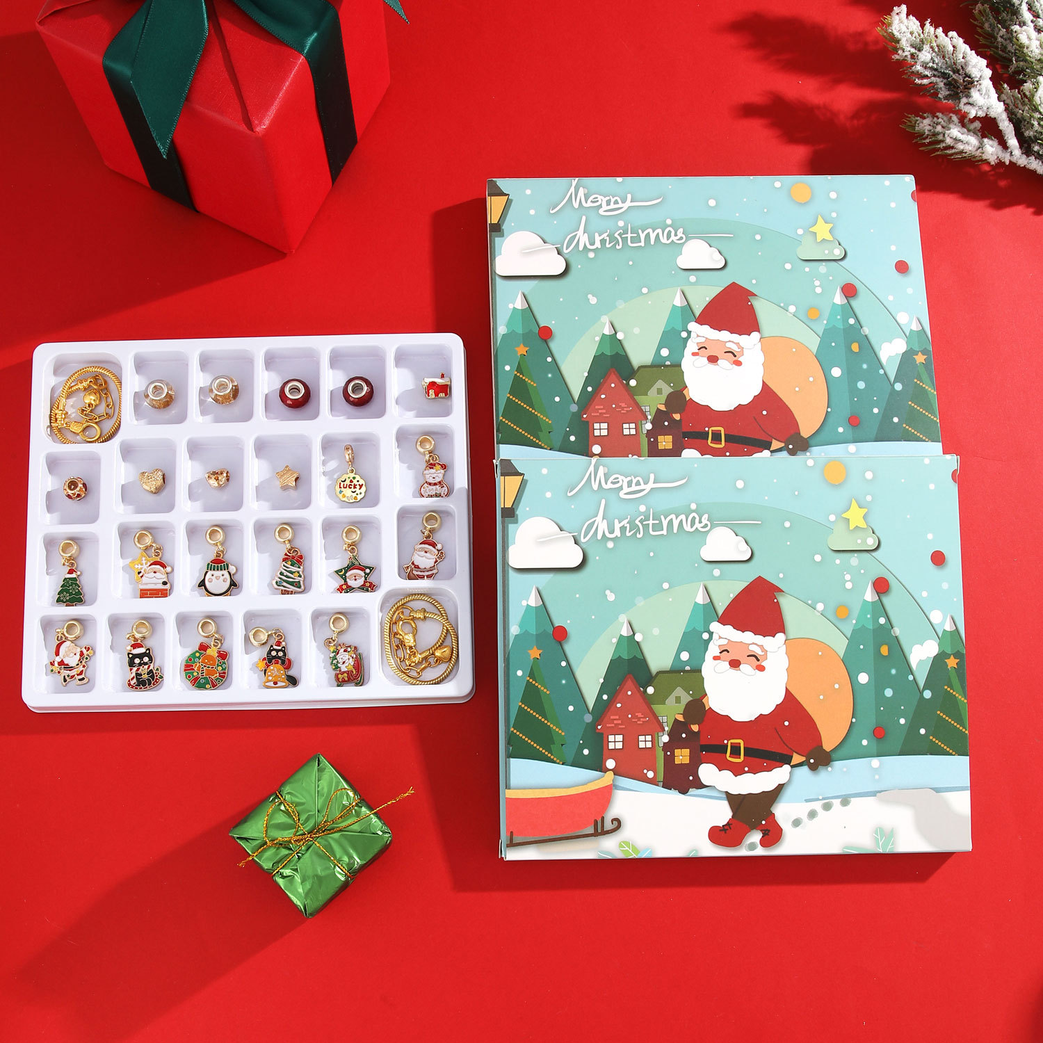 Jewelry & Accessories Christmas diy bracelet beaded gift box gold jewelry set calendar advent Christmas cartoon New Year gift_voghion.com