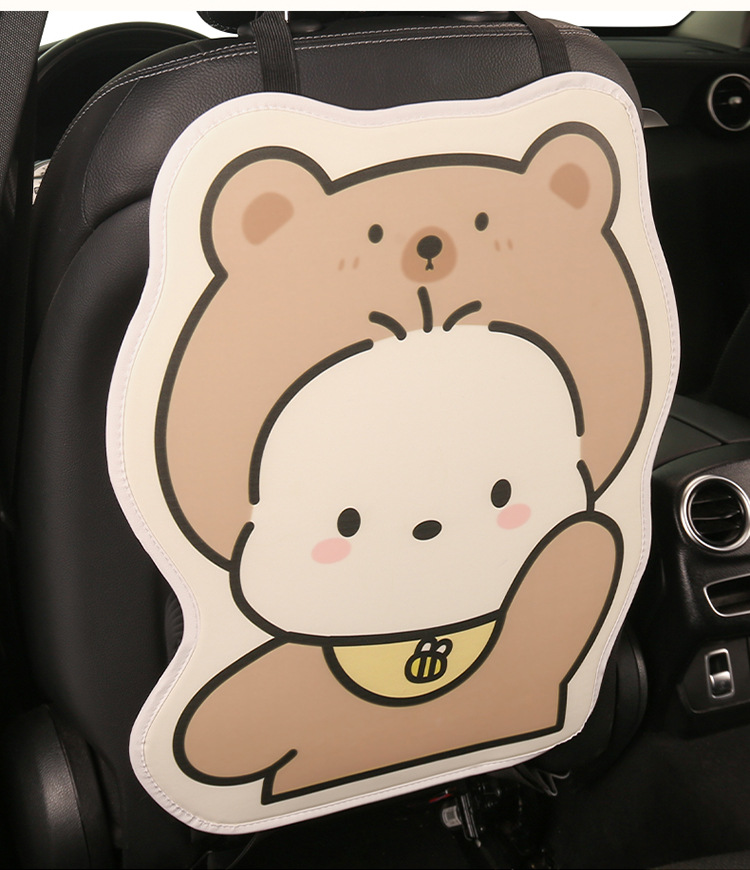 Hat-Shaped Pochacco Anti-Kick Pad, Long Style, Cute for Ladies and Children, Cartoon Car Seat Back Anti-Kick Pad, Anti-Dirty Pad for Car Use