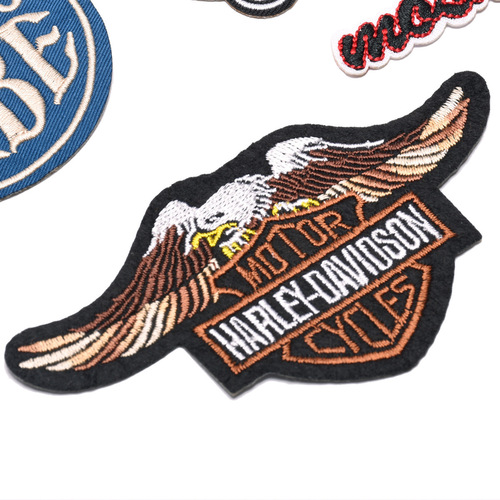 Factory direct supply of foreign trade hot new products punk motorcycle embroidered cloth patch hot melt adhesive clothing patch patch wholesale